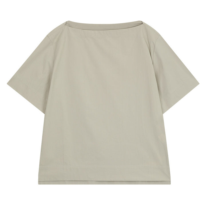 Dame moderne kortærmet bluse med afslappet snit og elegant rygsøm Stilla