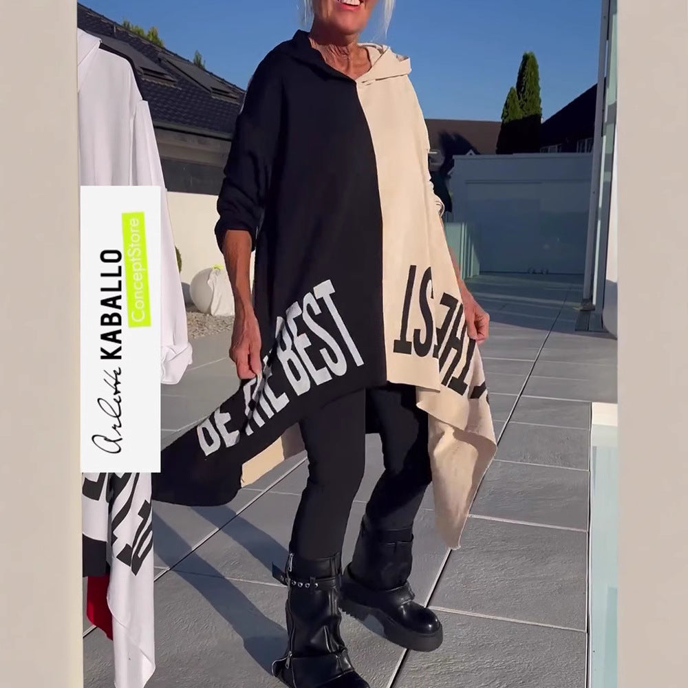Kvinders oversized hoodie med kontrasterende elementer Stilla