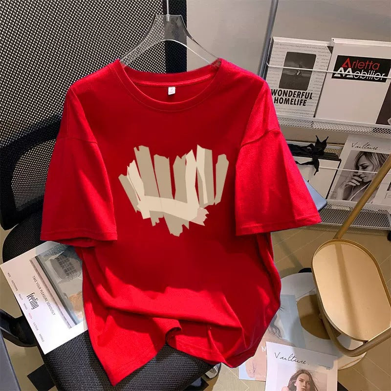 Dame T-shirt med kreativt strukturel-design Stilla