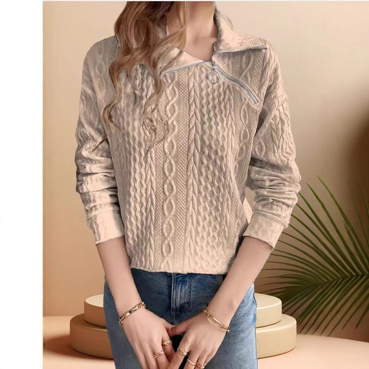 Femme Komfortabel Kabelstrikpullover Stilla