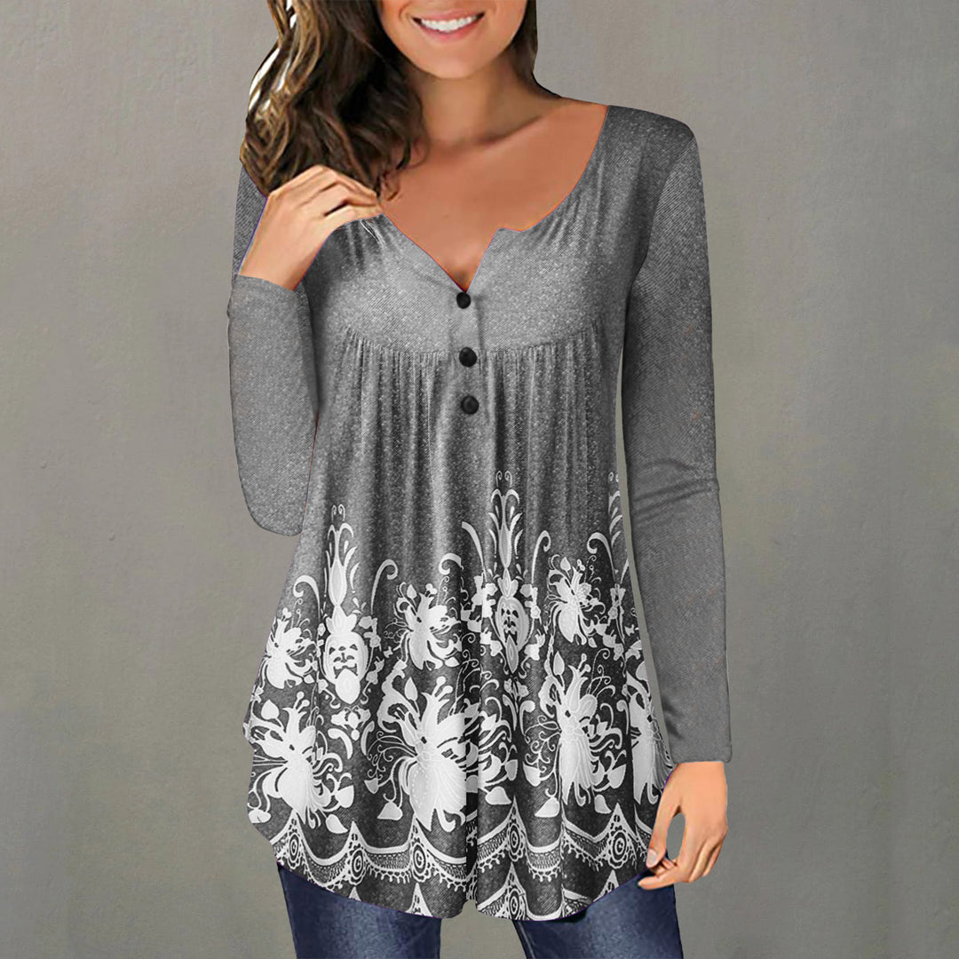Damebluse med blomsterprint Stilla