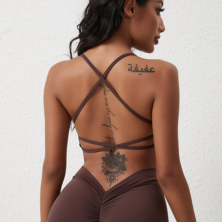 Dame Sporty Crop-Top med X-Ryg-design Stilla