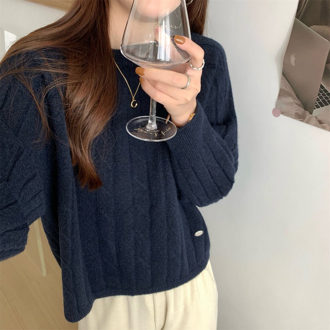 Kvinders chunky strikket sweater med elegant rib design og afslappet pasform Stilla