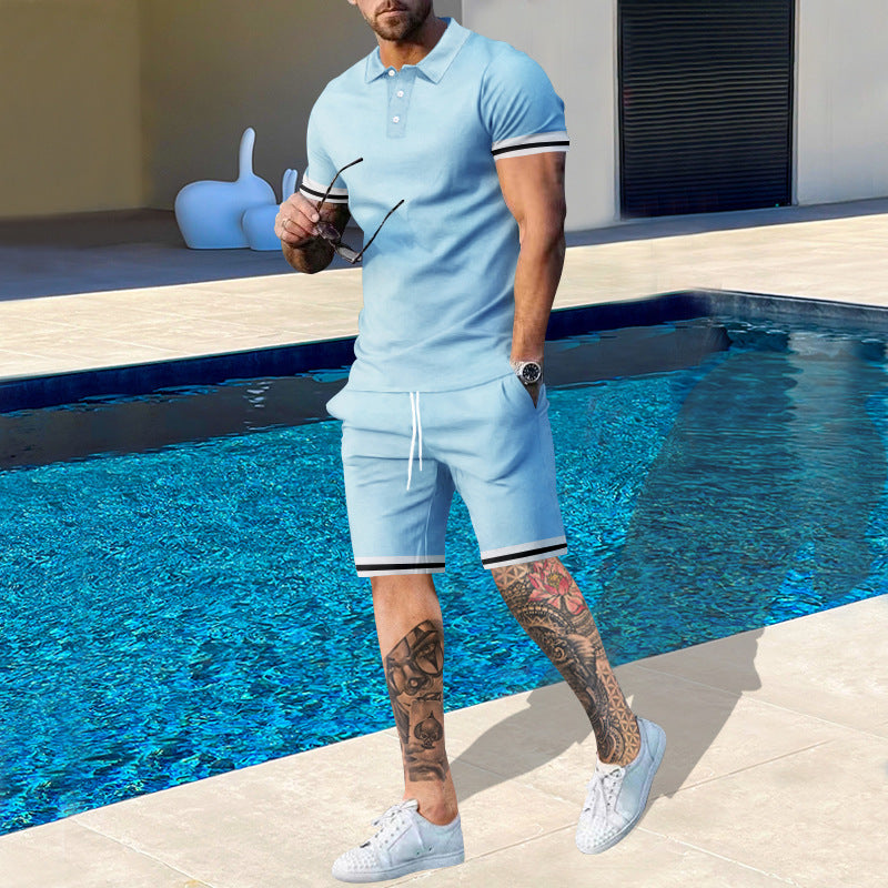 Herre Poloshirt og Shorts Sæt med sporty design og åndbar pasform Stilla