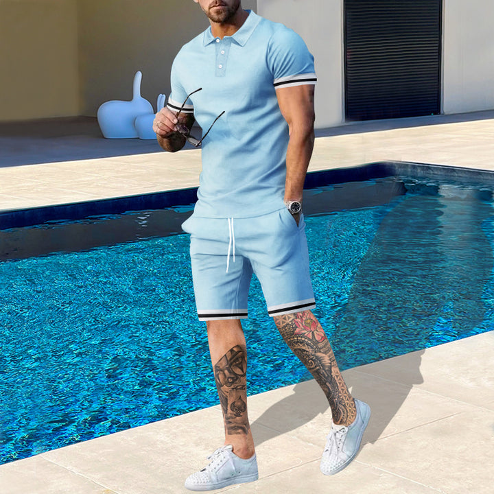 Herre Poloshirt og Shorts Sæt med sporty design og åndbar pasform Stilla