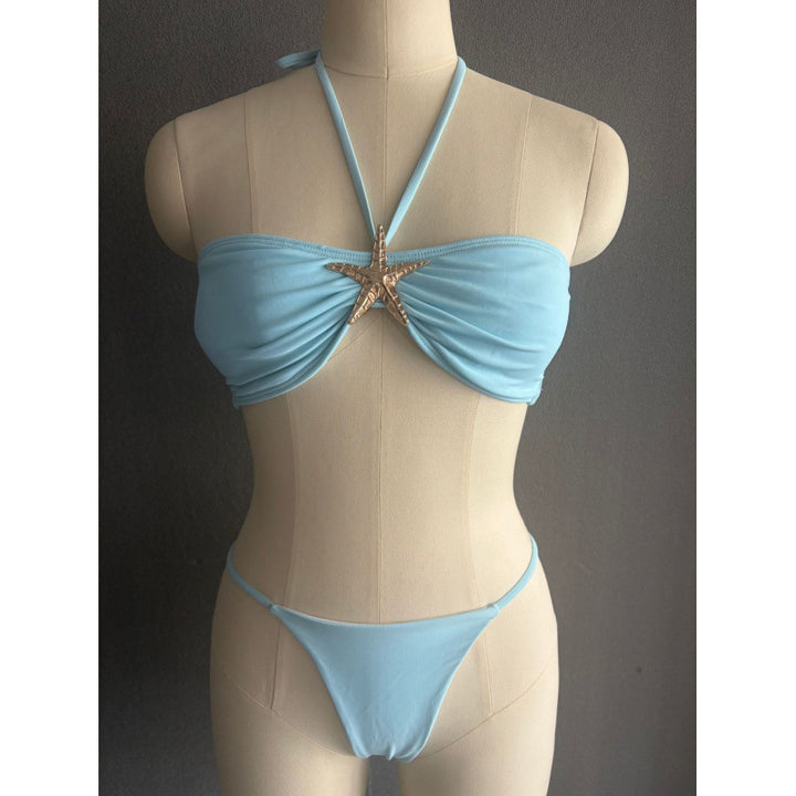 Dame Bandeau Bikini med smagfuld musling-detail Skovae