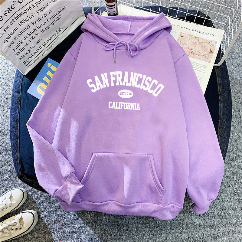 Kvinders hættetrøje med San Francisco print Skovae