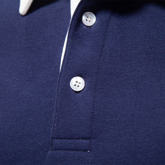 Herrer nan elegante Langærmet Poloshirt med kontrastkrave Skovae