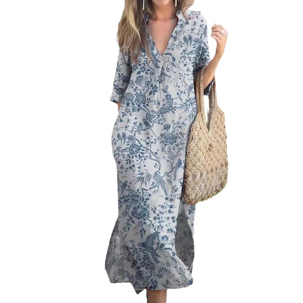 Dame Lang Tunika med blomsterprint Stilla