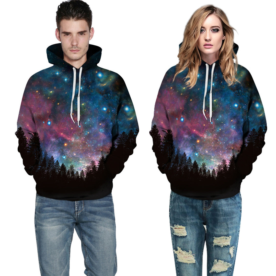 Dame hoodie med galaktisk design og unik farvekombination Stilla