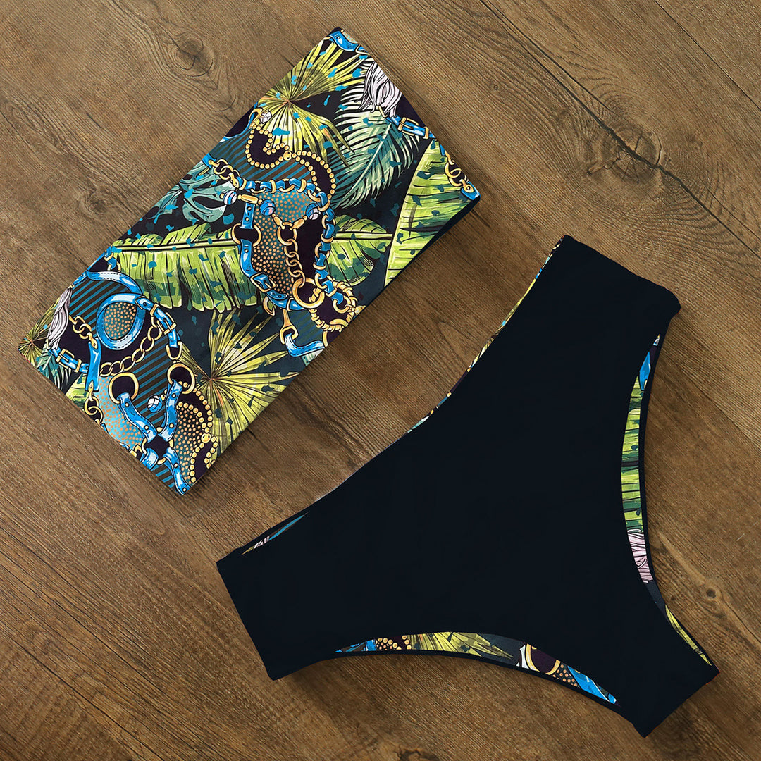 Dame bikini sæt med blomstret design og høj talje Stilla