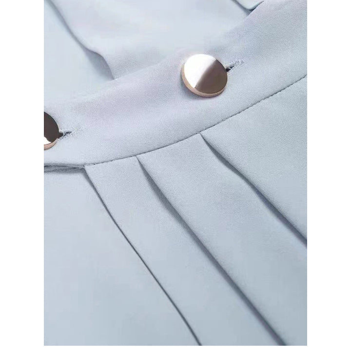 Dame skjortekjole med elegante plisseringsdetaljer og figursyet bælte Stilla