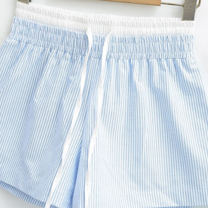 Dame sporty shorts med elastisk talje og dekorativ snor Stilla