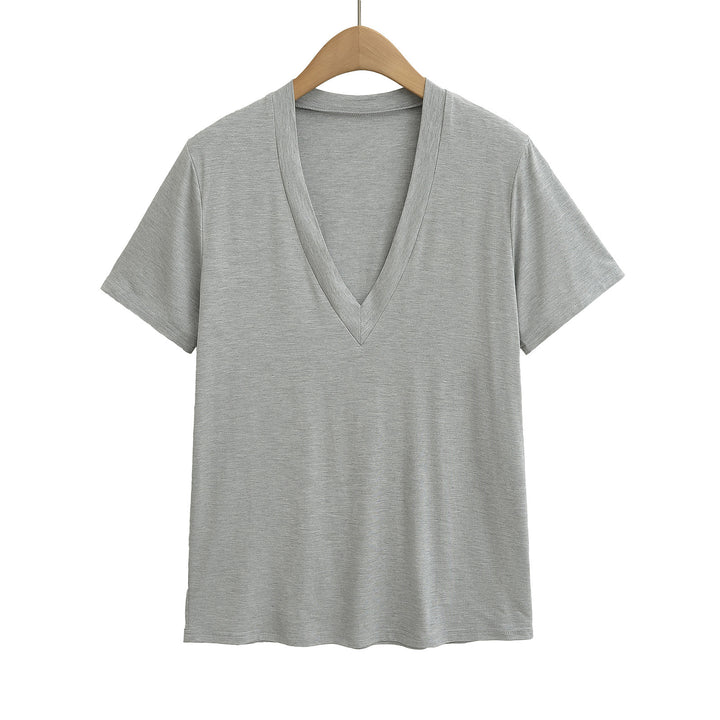 Dame V-hals T-shirt med blødt komfortmateriale Stilla