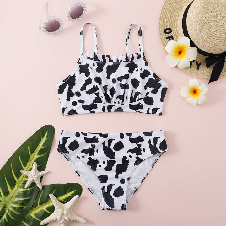 Dame Bikini-sæt med trendy ko-mønster og komfortable stropper Stilla