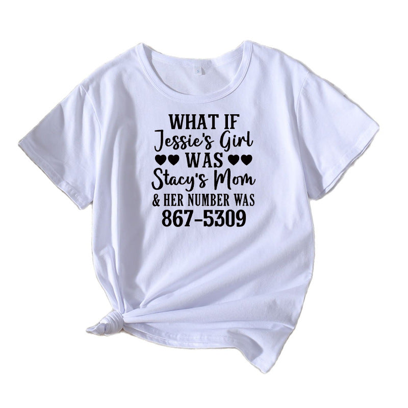 Dame Fritids Humoristisk Grafisk T-shirt Stilla