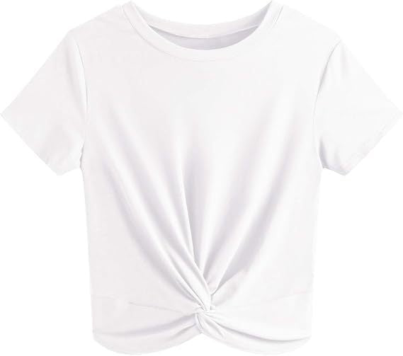 Dame kortærmet T-shirt med knude Stilla