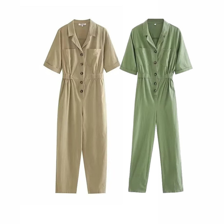 Dame Jumpsuit med taljeelastikbånd og praktiske knapdetaljer Stilla