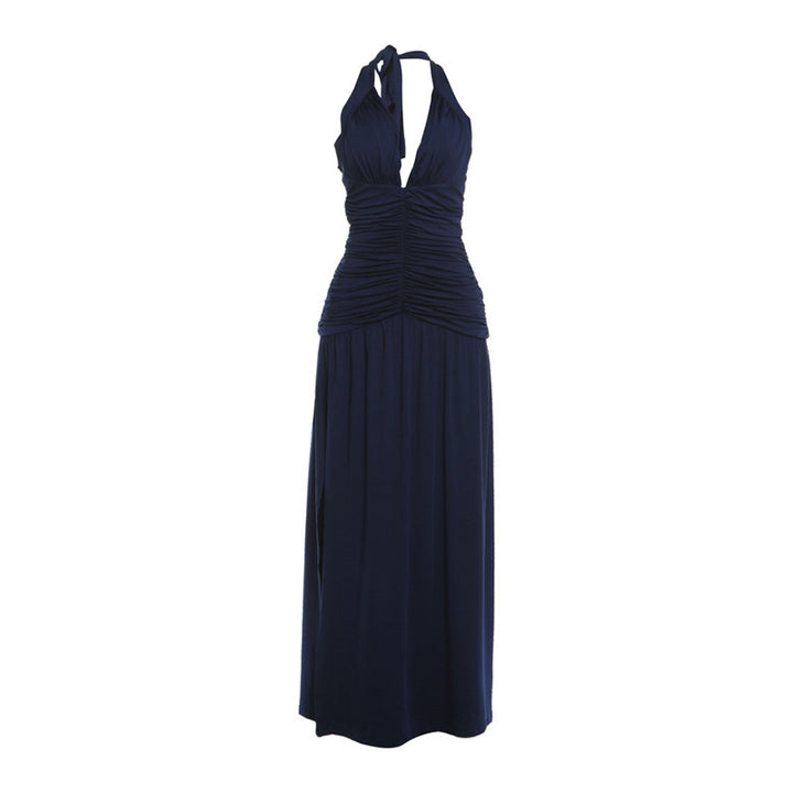 Damen Maxikleid mit raffiniertem Wickeldesign und elegantem Taillenbund Skovae