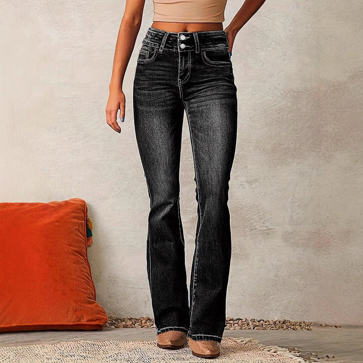Kvinder Høj Talje Bootcut Jeans Stilla