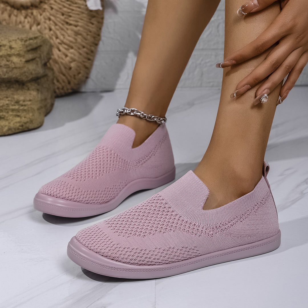 Dame Åndbare Slip-On Sneakers lavet af strækbart materiale Stilla