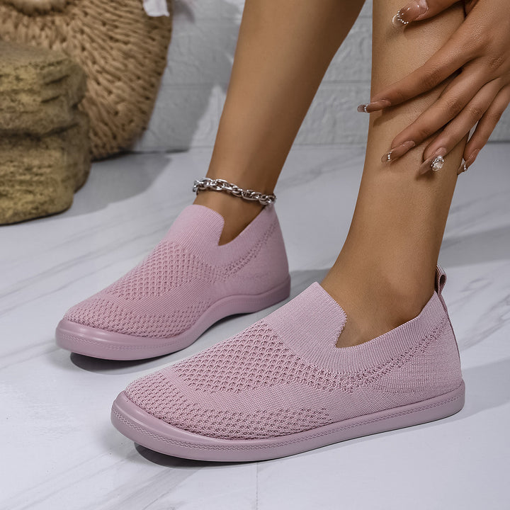 Dame Åndbare Slip-On Sneakers lavet af strækbart materiale Stilla