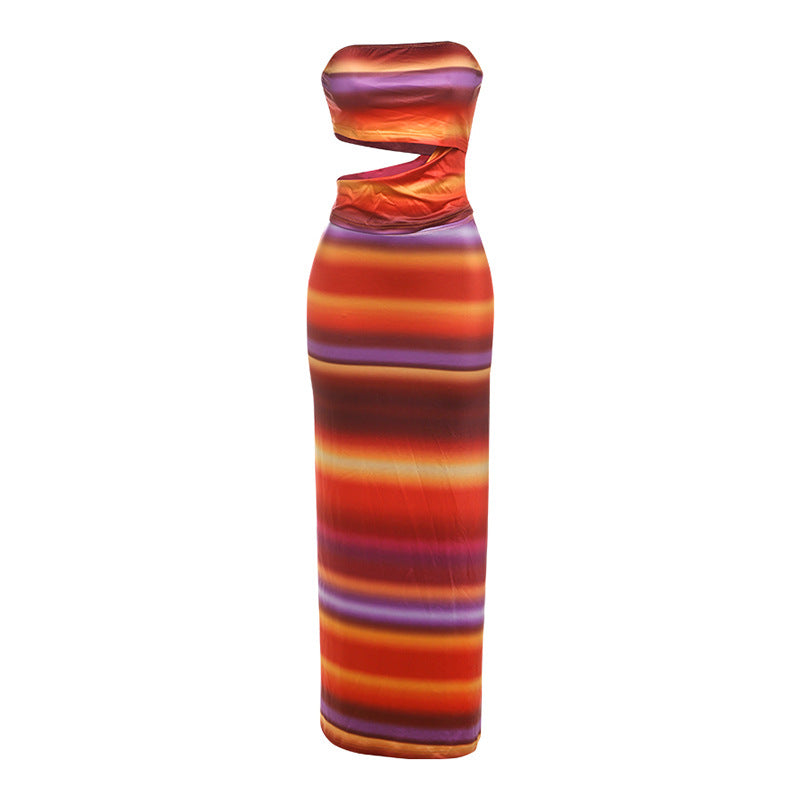 Dame Maxikjole med moderne cut-out design Stilla