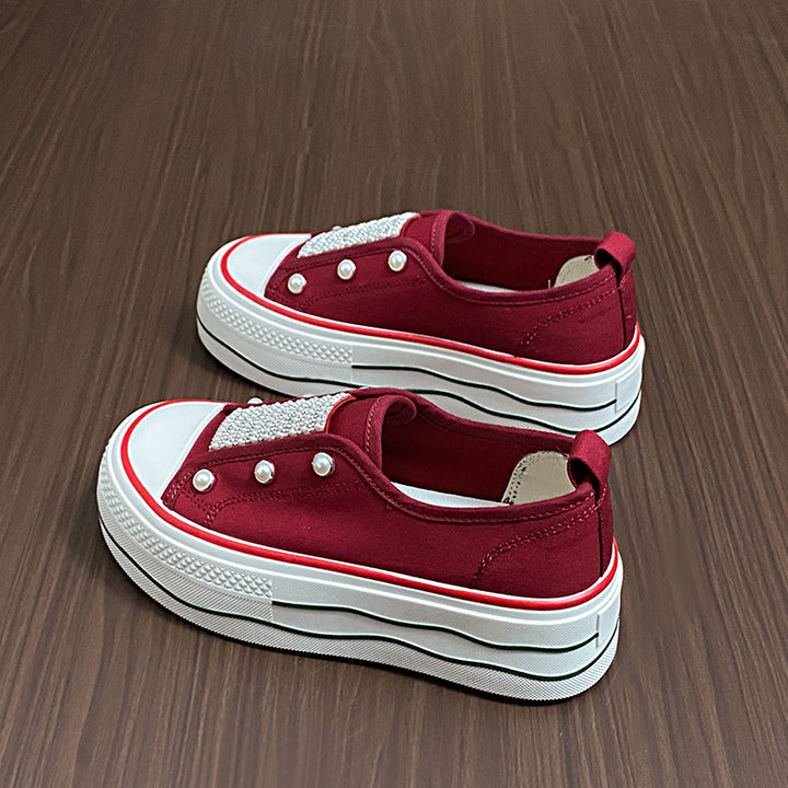 Dame Slip-On Sneakers med glitrende overflade og skridsikker sål Stilla