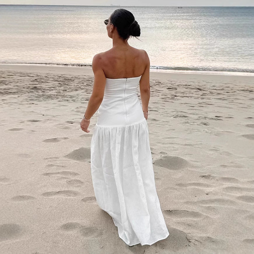Dame Maxi-kjole med off-shoulder design og flydende søm Stilla