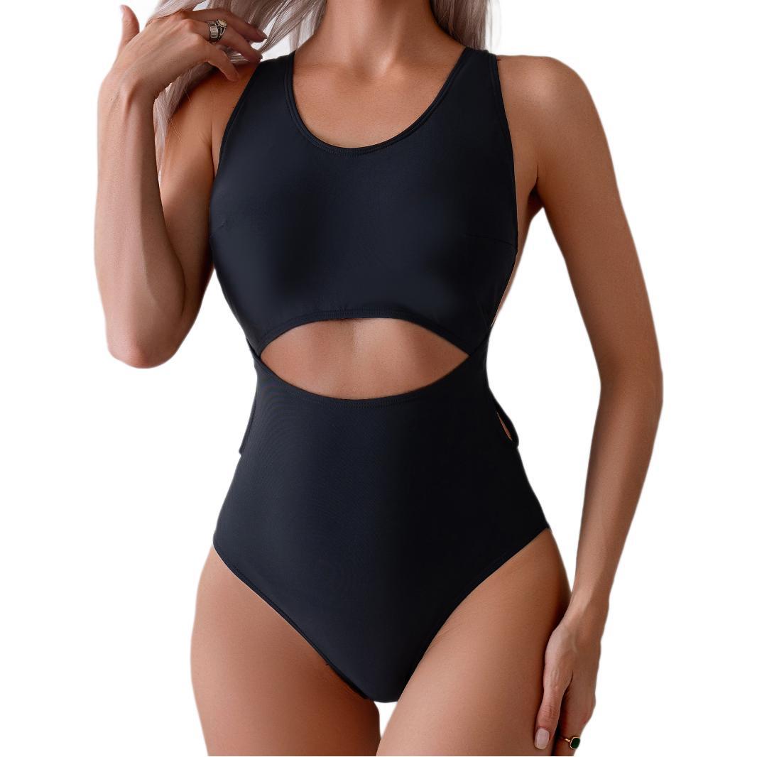 Dame Sporty Én-dels Badedragt med Cut-Out Design og Høj Benudskæring Stilla