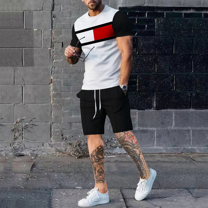 Herre sporty kortærmet stil T-shirt med moderne grafikdesign Stilla
