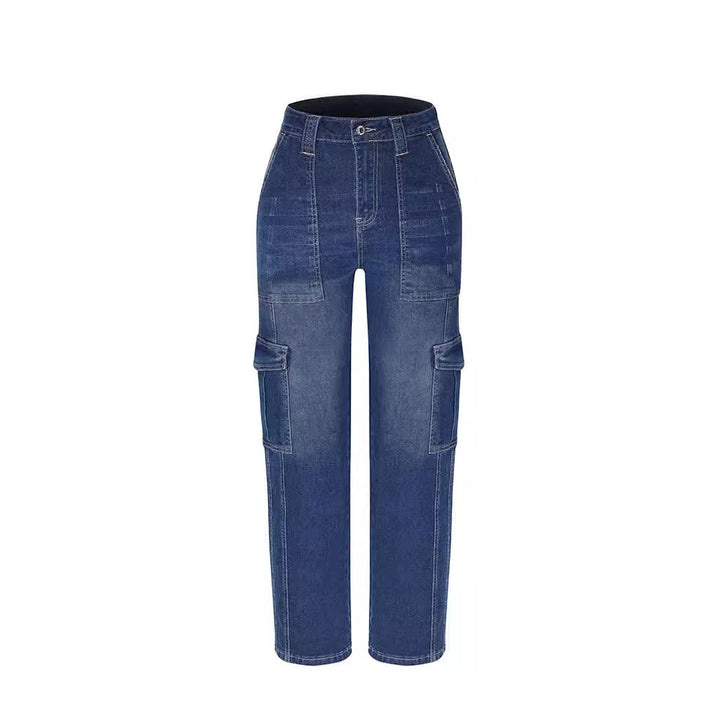 Dame Cargo-jeans i en afslappet løs pasform med praktiske lommer Stilla
