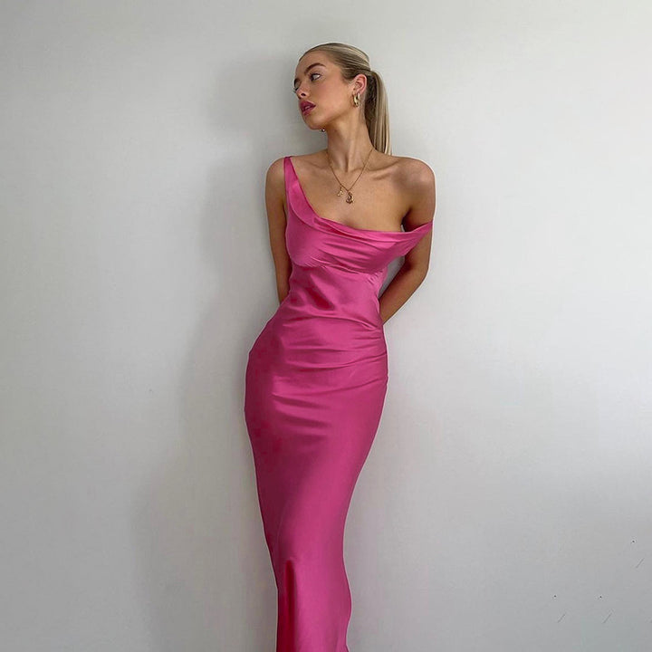 Dame Elegant Off-Shoulder Maxikjole Stilla
