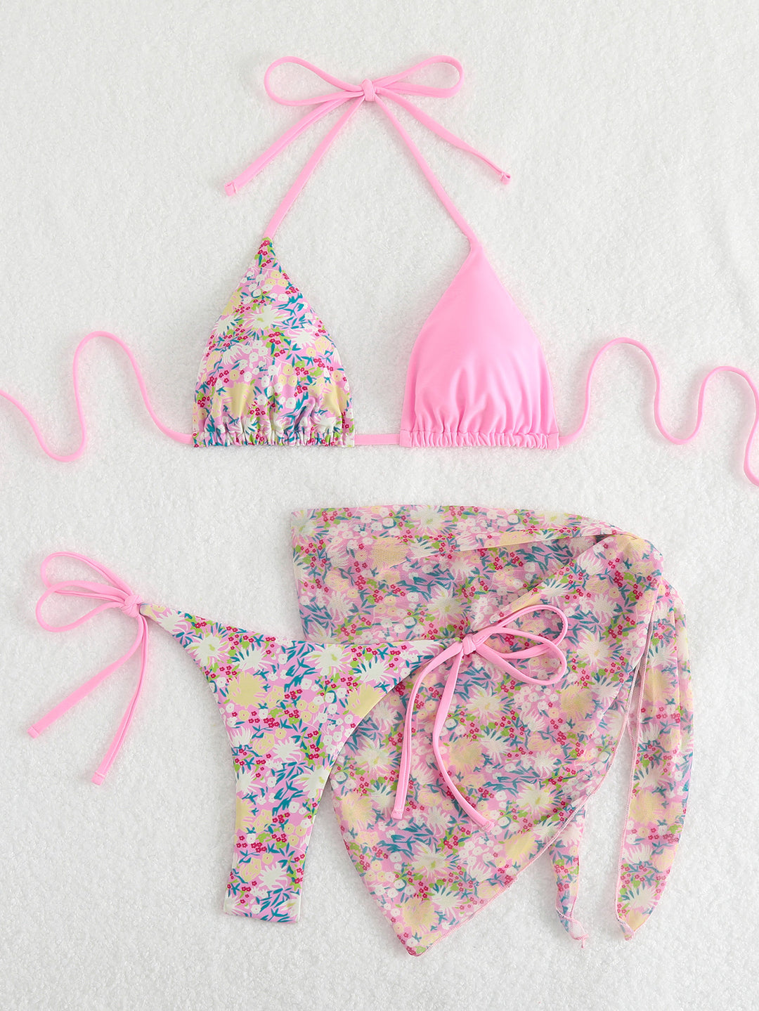 Dame Blomsterprint Trekant-Bikini-Sæt Stilla 1750840140