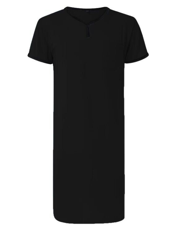 Herrer nan lang bomulds natshirt med Henley-krave Skovae