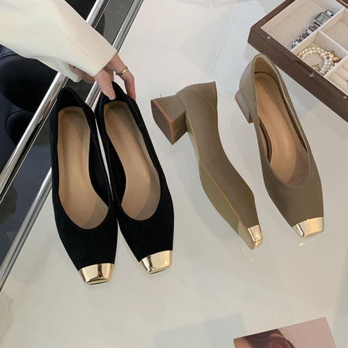 Dame Elegant Komfort-pumps med smart clip-design og gyldne accenter Stilla