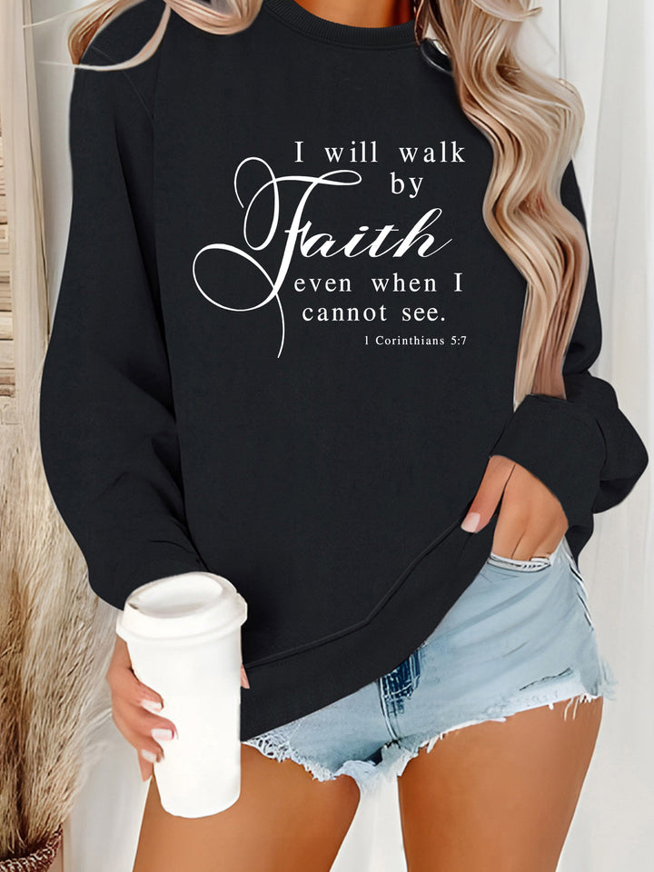 Dame sweatshirt med inspirerende tekst og blødt materiale Stilla