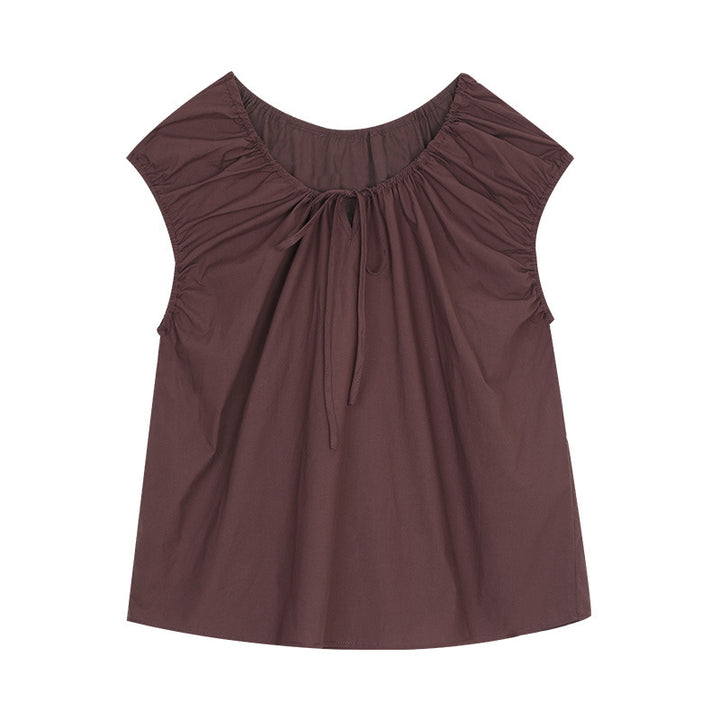 Dame elegant bluse med draperinger Stilla
