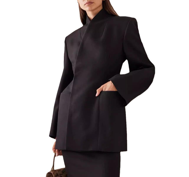 Dame Oversized Blazer-Kjole med tætsiddende bælte og elegant snit Stilla