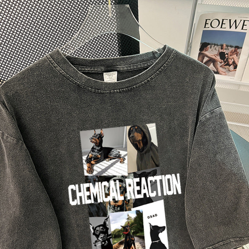 Dame T-shirt i afslappet vintage-stil med iøjnefaldende grafisk tryk Stilla