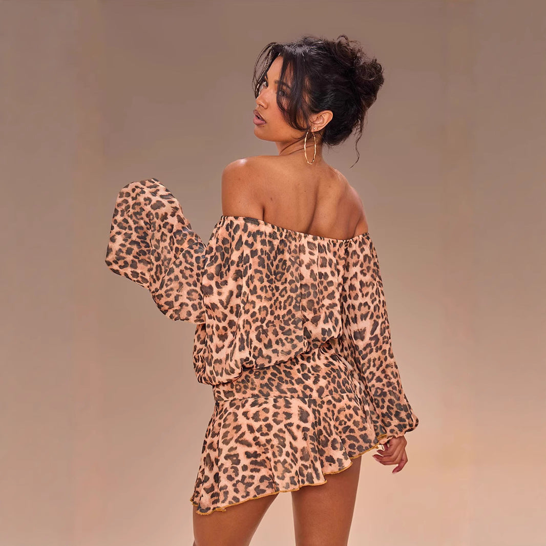 Damer Off-Shoulder Minikjole med voluminøse ærmer Stilla