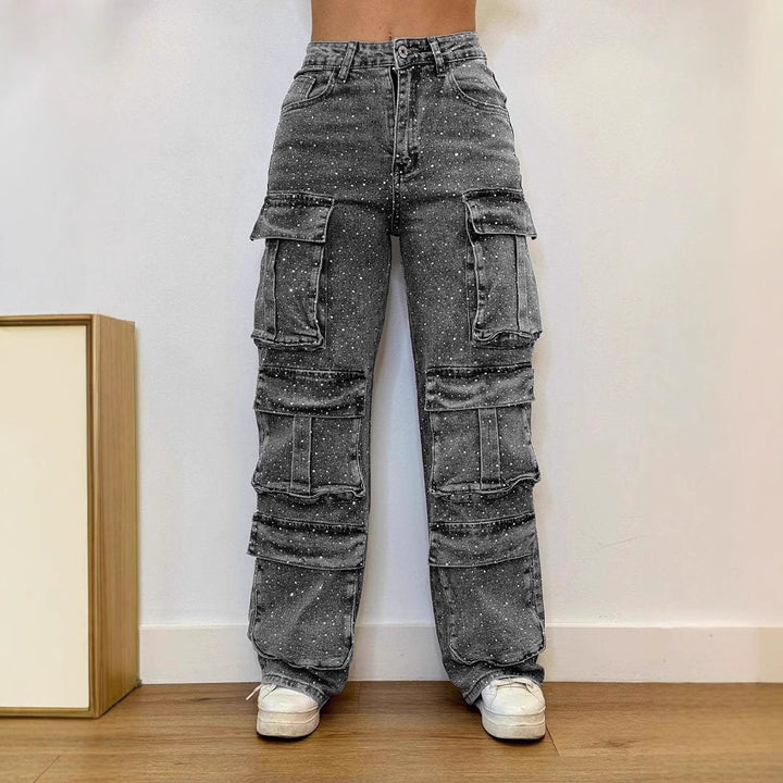 Kvindernes cargo bukser med trendy lommer og en moderne vaskeeffekt Stilla