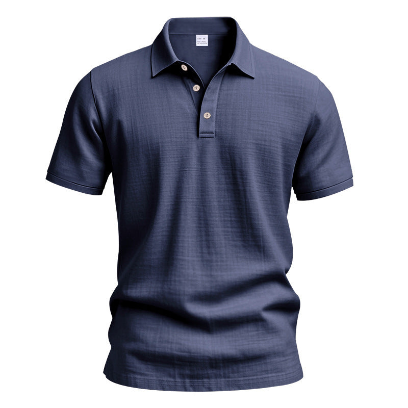 Herrepoloshirt med struktureret design og moderigtige knapdetaljer Stilla