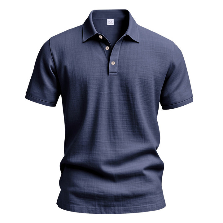 Herrepoloshirt med struktureret design og moderigtige knapdetaljer Stilla