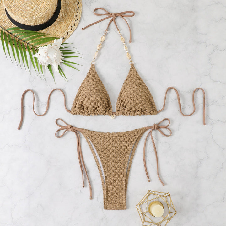 Dame hækle-bikini-sæt med elegante detaljer Skovae