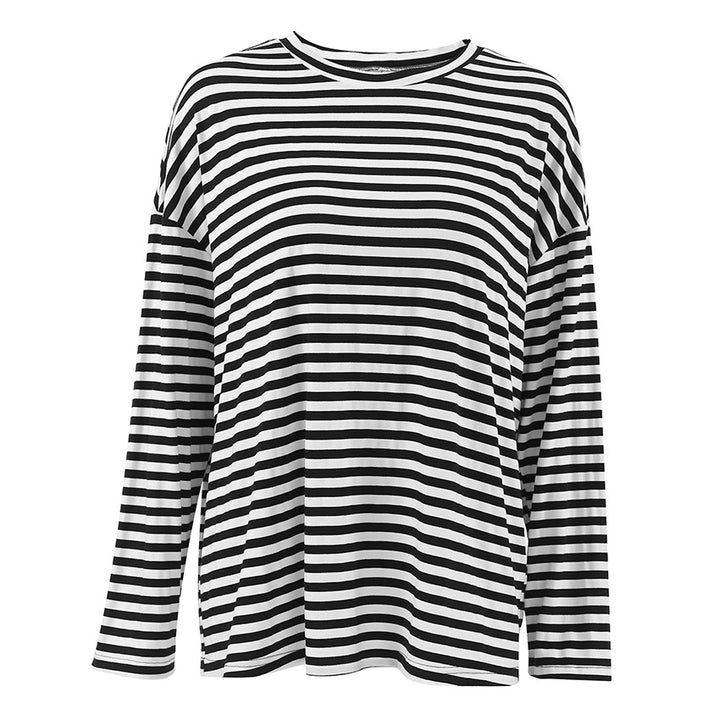Damer Casual Langærmet T-shirt med stribet design og komfortabel pasform Stilla