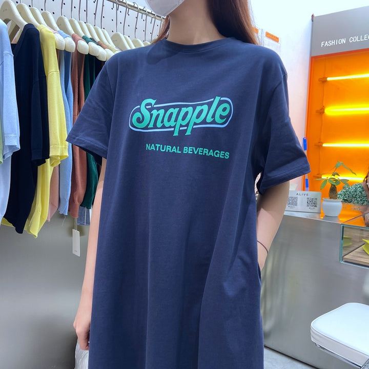 Femme Relaxed Fit Grafik T-Shirt Kjole Stilla
