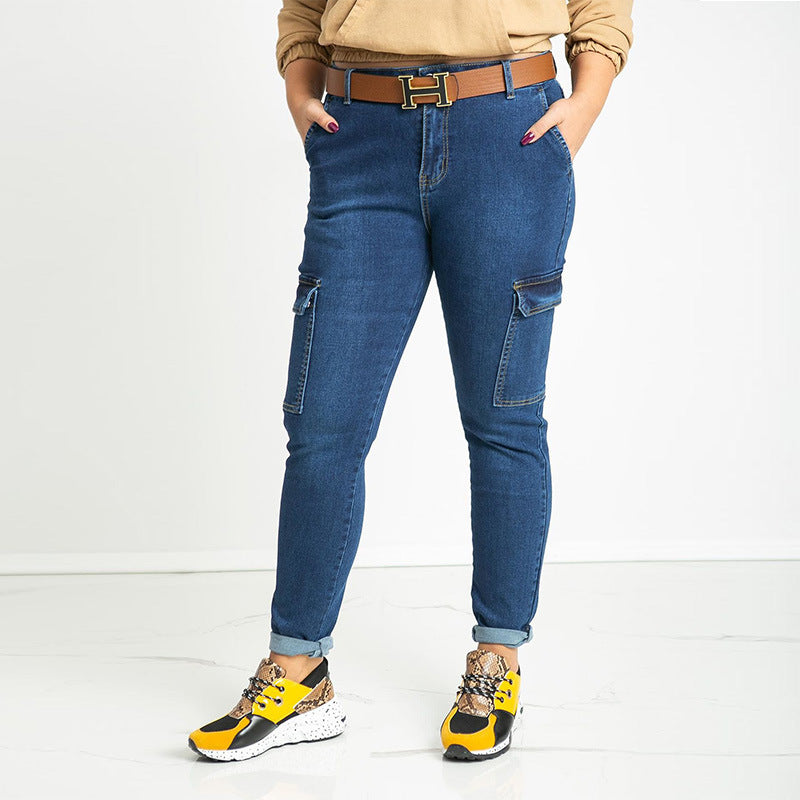 Dame Cargo Jeans med sidelommer og moderne snit Stilla