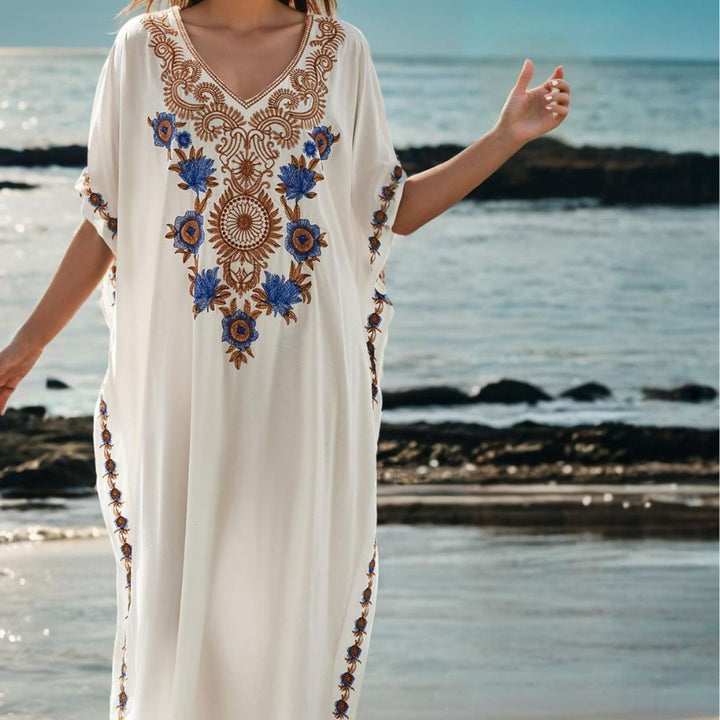 Dame Strandkaftan med detaljeret broderi Stilla