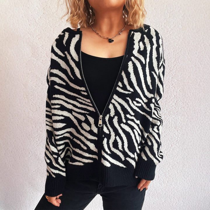 Damer mode cardigan med iøjnefaldende dyreprint Stilla